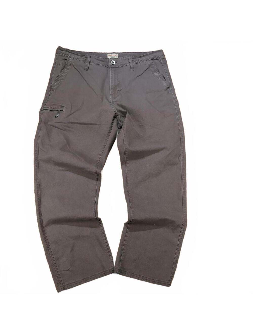 Weatherproof Vintage Mens Sz 36x30 Utility Chinos Grey Khaki Canvas Straight Leg
